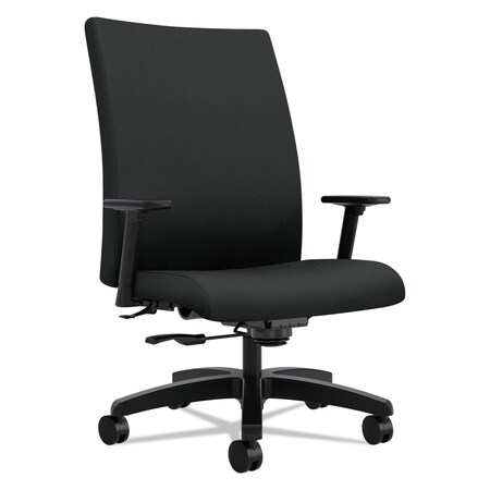 Hon Big and Tall Chair Ignition Series Big and Tall Mid-Back Wo, Padded T-Bar, Black HIWM8.A.A.U.CU10.T.SB